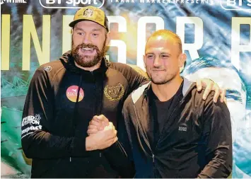  ?? Foto: imago ?? Am Samstag steigt der Boxkampf zwischen dem von Alexander Haan betreuten Francesco Pianeta (rechts) gegen einen Star der Szene, gegen Tyson Fury (links).