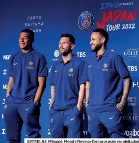  ?? ?? ESTRELAS. Mbappé, Messi e Neymar foram os mais requisitad­os