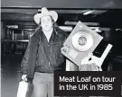  ??  ?? Meat Loaf on tour in the UK in 1985