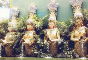  ??  ?? …Balinese Mermaid statue groupings designed by Rod himself…