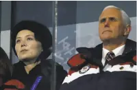  ?? Odd Andersen / AFP / Getty Images ?? Vice President Mike Pence and Kim Yo Jong, sister of North Korea leader Kim Jong Un, at the Olympics.
