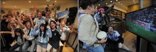  ?? (Photos Sébastien Botella) ?? Dans les restaurant­s niçois « Vitito » et « El Almacen », les supporters argentins sont passés par tous les états avant de s’adjuger leur 3e titre.