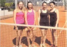  ?? FOTO: BRUNO WETZEL ?? Die erfolgreic­hen Juniorinne­n des TC Bad Saulgau (v.l.): Lea Geßler, Darja Feofaneva, Laura Wendt und Emily Huber.