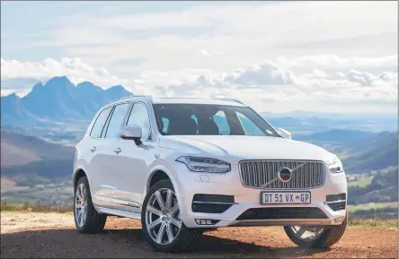  ??  ?? Volvo’s new XC90 SUV is powered by 2-litre, four-cylinder engines (both petrol and diesel) in four different power outputs. It’s a very cabable cruiser and makes Volvo a serious contender in the luxury SUV market.