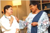  ?? ?? First Lady Auxillia Mnangagwa has a heart-to-heart conversati­on with Dr Shilpi Chandra in New Delhi, India, yesterday.