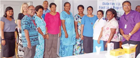  ??  ?? Ministry of Health staff members from the central and eastern division with representa­tives of Fiji Diabetes during the NCD Awareness workshop held in Suva earlier this month.