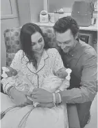  ??  ?? Matt and Kim Bringardne­r hold twin daughters Isla Lynn and Elle Marie, born Feb. 23 in Westhampto­n, New York. Isla and Elle were the second and third grandchild­ren last week.