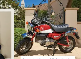  ?? ?? A 2019 update on a ’70s Honda minibike Bernstein used to have when he was a kid. “I had to have one,” he says. “I ride on Sundays, and it’s a nice break from emails and calls.”