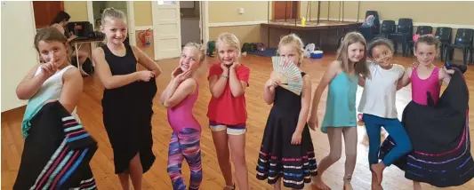  ?? Picture: SUPPLIED ?? LITTLE SENORITAS: Some of the junior Dynamic Dance Academy students get into character before rehearsing their Spanish number for the dance studio’s annual showcase.