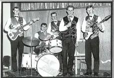  ?? Pictures: SUPPLIED ?? ROCKING RAVENS: The Ravens band warms up before a wedding reception in the Graham Hotel ballroom in November 1964, before heading to Port Alfred and a Christmas-season contract at the Langdon Hotel. The members are, from left, Doug Pashley, Gavin Reid, Sid Penney, Piet Gerber and Peter Muddle.