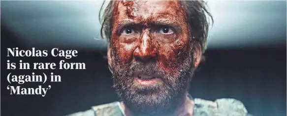  ?? SUNDANCE INSTITUTE ?? Left-for-dead lumberjack Red (Nicolas Cage) is out for blood after a bizarre psychedeli­c religious sect murders his soulmate.