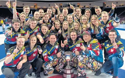  ?? Picture: Michael Burns. ?? Eve and the rest of Team World after winning in Las Vegas.