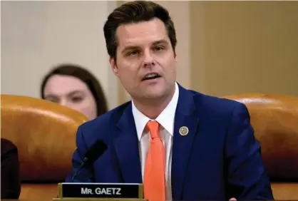  ??  ?? Republican representa­tive Matt Gaetz of Florida in 2019. Photograph: Reuters