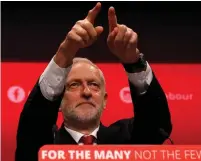  ?? (Reuters) ?? LABOUR PARTY leader Jeremy Corbyn delivers the keynote speech in September 2017 at his party’s conference in Brighton.