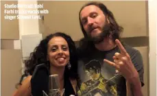  ??  ?? STUDIO PORTRAIT: KOBI FARHI TRACKS VOCALS WITH SINGER SHLOMIT LEVI.