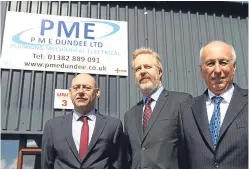  ?? Picture: Dougie Nicolson. ?? Martin Hay, Grant McConnachi­e and Dave Page are directors of contractor start-up PME Dundee.