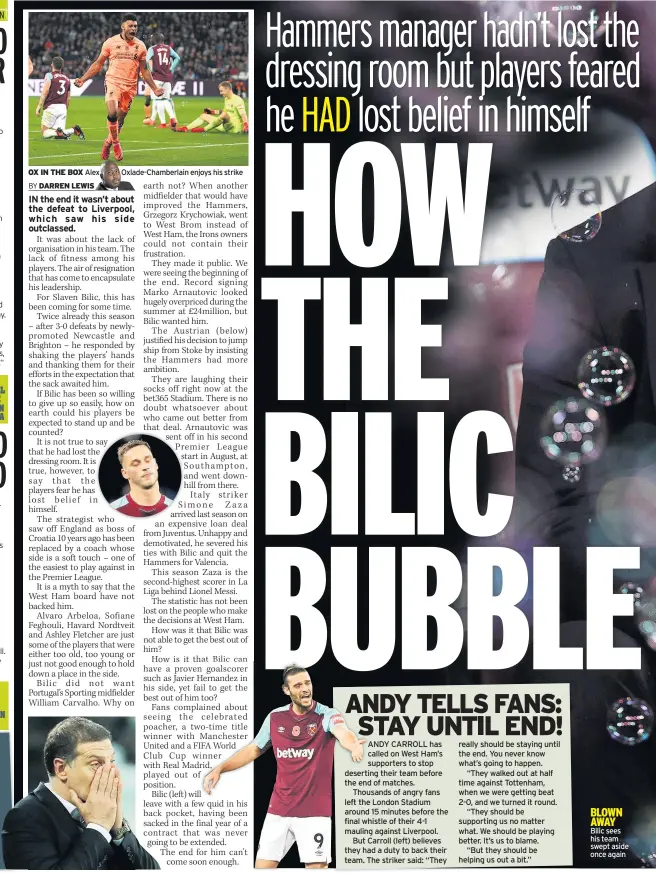  ??  ?? BLOWN AWAY Bilic sees his team swept aside once again