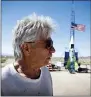  ?? JAMES QUIGG—ASSOCIATED PRESS ?? In this March 6, 2018, file photo, “Mad” Mike Hughes reacts after the decision to scrub another launch attempt of his rocket near Amboy, Calif. The self-styled daredevil died Saturday, Feb. 22, 2020, after a rocket in which he launched himself crashed into the ground, a colleague and a witness said.