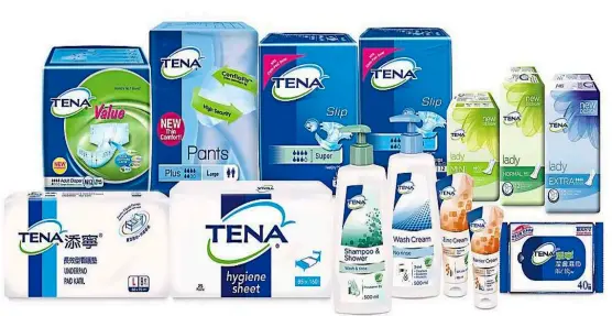  ??  ?? TENA provides a comprehens­ive range of incontinen­ce care absorbent products which are specially designed to provide security and protection.