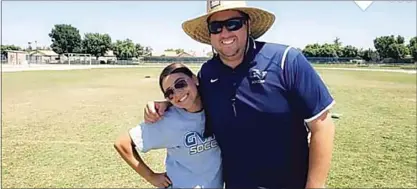  ?? SUBMITTED PHOTO ?? New Golden Valley girls soccer coach Sandra Tirado, left with Bulldogs boys coach Dominic Othart.