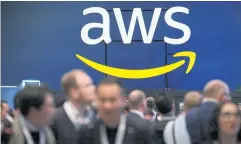  ?? REUTERS ?? An Amazon Web Services logo at a trade fair in Hanover, Germany, on April 22.