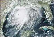  ?? NOAA VIA AP ?? Laura was expected to strike along the Louisiana-Texas border.