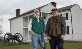  ??  ?? Dr Stephen McBride (left), a historical archeologi­st, and Jim Hunn, a descendant of members of the US Colored Infantry, pictured at Camp Nelson, a new national monument. Photograph: David Stephenson/The Guardian