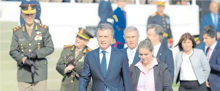  ?? LUCIANO THIEBERGER ?? Día del Ejército. El presidente Macri quiere que las Fuerzas Armadas estén preparadas para las amenazas actuales y que colaboren con el Estado.