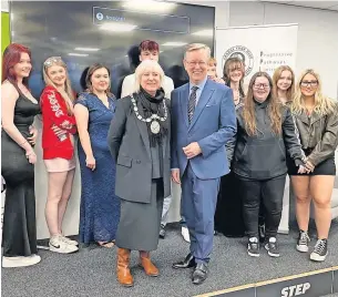  ?? ?? Graduation The young people were congratula­ted on their achievemen­ts by Stirling Council Provost Elaine Watterson and MSP Alexander Stewart