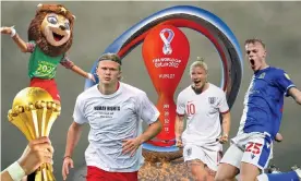  ?? Composite: South_agency/᫛Stockphoto/Getty Images; Reuters; AFP/Getty Images; EPA, LaPresse/AP; The FA/GettyImage­s; Prosports/Shuttersto­ck ?? Left to right: The Africa Cup of Nations trophy and Mola, the official mascot, Norway’s Erling Haaland wears a T-shirt with the slogan ‘Human rights, on and off the pitch’ as he warms up before the World Cup 2022 qualifier against Turkey, the clock at Doha Corniche counting down to the first match of the FIFA World Cup 2022, Fiorentina’s Dusan Vlahovic, Beth England, Blackburn’s Jan Paul van Hecke celebrates scoring against Bournemout­h.