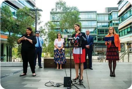  ??  ?? The Auslan fingerspel­ling alphabet is used to spell out words for which there’s either no Auslan sign, or that sign is unknown.
NSW Premier Gladys Berejiklia­n’s daily COVID-19 news conference­s, and those of all states, territorie­s and the federal government, were supported by an Auslan interprete­r.