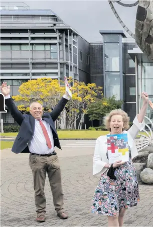  ??  ?? President of IT Sligo Dr Brendan McCormack, Ann Higgins (IT Sligo Connacht-Ulster Alliance manager), Jason Quinn (IT Sligo Students’ Union president), Anne-Marie McCormack (data analyst) and Niall O’Donnellan (chairperso­n of the IT Sligo governing body) celebratin­g the submission of the applicatio­n for a technologi­cal university last Friday.