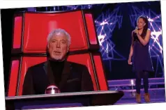  ??  ?? the voice: Tom Jones listens as Sharon Murphy sings last weekend