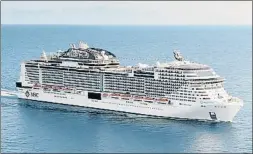  ??  ?? MSC Bellissima. Con capacidad para 4.500 pasajeros, 171.000 toneladas y 361 metros de eslora, es la estrella más nueva de la flota de MSC.