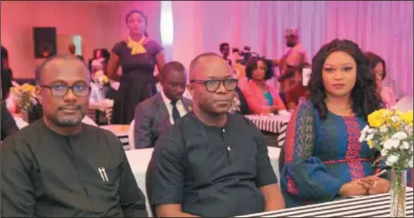  ??  ?? L-R: Executive Secretary, Nigerian Content Developmen­t Monitoring Board, Mr. Simbi Wabote; Minister of State for Petroleum Resources, Emmanuel Ibe Kachikwu; Author of the book, Ms. Catherine Enaohwo, at the presentati­on of a book titled: THRIVE in...
