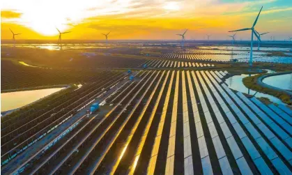 ?? Photograph: Costfoto/NurPhoto/Shuttersto­ck ?? Solar panels in Jiangsu province, China. The contry’s massive green investment has given it near complete dominance of the global solar supply chain.