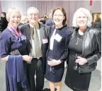  ??  ?? From left, at the celebratio­n of University of Calgary president Elizabeth Cannon’s eight years of leadership are Ruth and Garry Ramsden-Wood, Mary Rozsa de Coquet and Kim Sturgess. Cannon retires as president and vice-chancellor Dec 31.