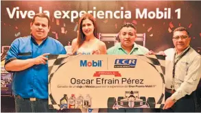  ??  ?? Ganador. Óscar Efraín Pérez viajará hasta México para disfrutar de la esperada Fórmula 1.