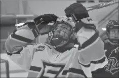  ??  ?? BOTTOM LEFT: Legionnair­es forward Brandon Von Hagen reacts with frustratio­n and disbelief after his goal shot was stopped by Regina Pat Canadians goalie Jared Thompson, March 5.