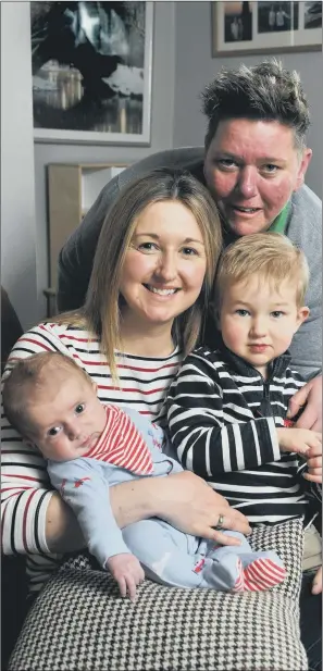  ?? PICTURE: TONY JOHNSON ?? PROUD PARENTS: Same sex parents Emily and Lisa with sons Henry and Joseph. The couple paid for IVF treatment to enable them to have a family, as it was not available to them on the NHS.