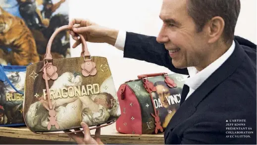  ??  ?? L’ARTISTE JEFF KOONS PRÉSENTANT SA COLLABORAT­ION AVEC VUITTON.