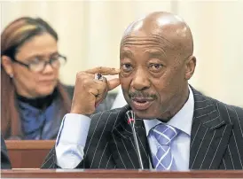  ?? /Business Day ?? Taxing times: South African Revenue Service commission­er Tom Moyane at an earlier briefing of Parliament’s standing committee on finance.