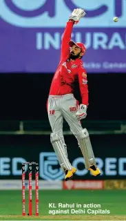  ??  ?? KL Rahul in action against Delhi Capitals