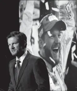  ?? JEFF SINER/TRIBUNE NEWS SERVICE ?? NASCAR driver Dale Earnhardt Jr., announces his retirement at the end of the 2017 season on Tuesday in Concord, N.C.