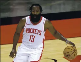  ?? CARMEN MANDATO – POOL PHOTO VIA AP ?? Three-time NBA scoring champion James Harden, who has played eight seasons with the Houston Rockets, has expressed his desire to be traded to a playoff contender.