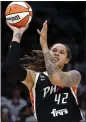  ?? RALPH FRESO — THE ASSOCIATED PRESS FILE ?? The Biden administra­tion determined on Tuesday that Brittney Griner, above during a game in October 2021, is being wrongfully detained in Russia.