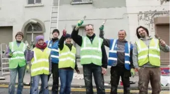  ??  ?? Tidy Towns volunteers hard at work on Union Street in 2014.