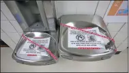  ?? (Arkansas Democrat-Gazette/Thomas Metthe) ?? Water fountains in the hallways at Chicot Elementary School in Little Rock are off limits this school year. Classrooms will have coolers of water, and students will drink from disposable cups.