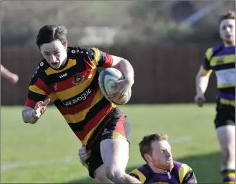  ??  ?? Graham Kerr of Sligo RFC Developmen­t Squad in action against Loughrea in their League victory.