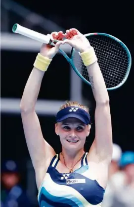  ?? DAVID GRAY/AFP VIA GETTY IMAGES ?? Ukraine’s Dayana Yastremska stunned 27th-ranked Emma Navarro, 6-2, 2-6, 6-1, to advance to the fourth round.